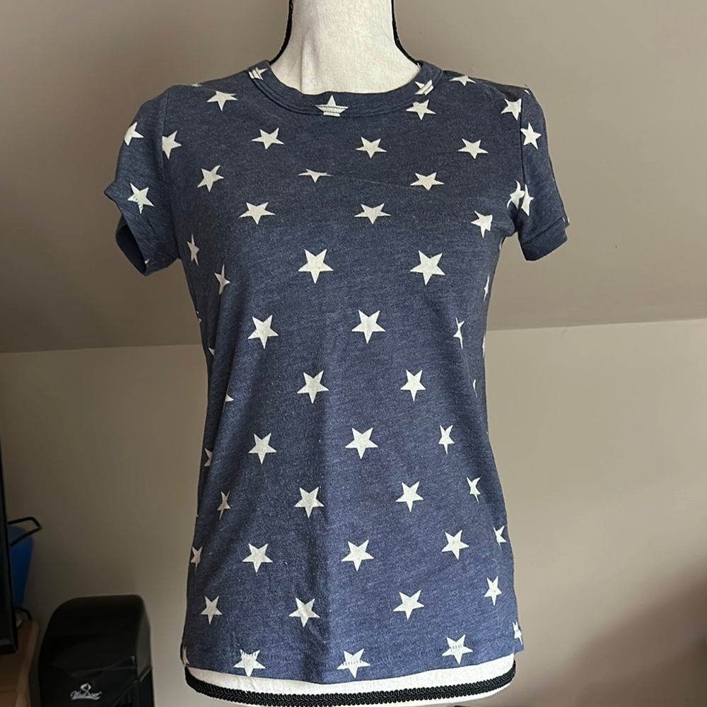 Ily Couture Blue Crew Neck Fitted Tee